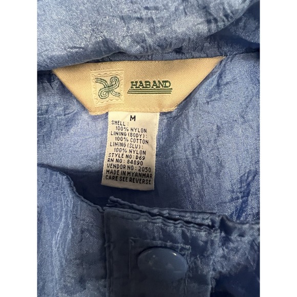 Vintage 80s windbreaker Haband Light Blue Lined Nylon grandma Jacket pockets - Picture 3 of 4